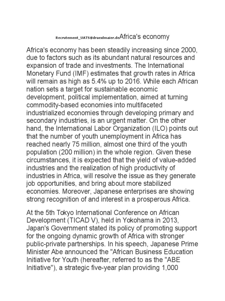 Africa's Economic Growth and Youth Unemployment | PDF