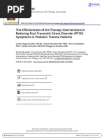 The Effectiveness of Art Therapy Interventions in Reducing Post Traumatic Stress Disorder PTSD Symptoms in Pediatric Trauma Patients