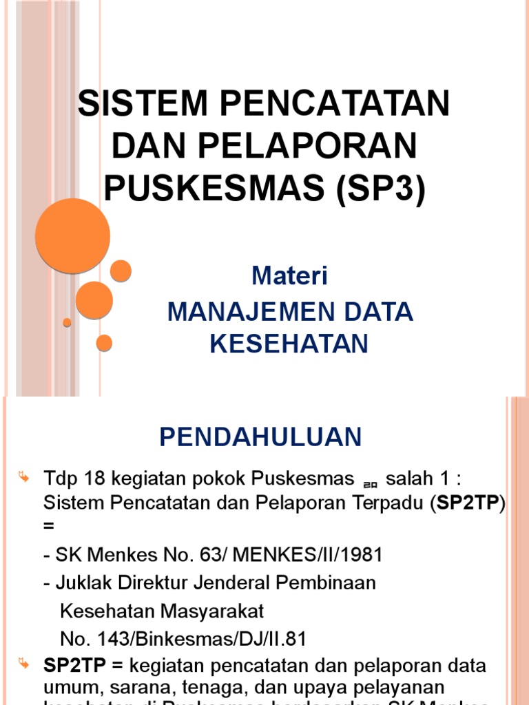 Sistem Pencatatan Dan Pelaporan Puskesmas