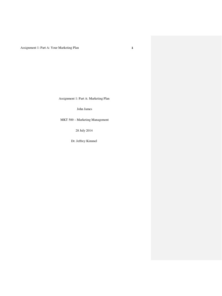 Assignment 1: Part A: Your Marketing Plan | PDF | Swot Analysis | Brand