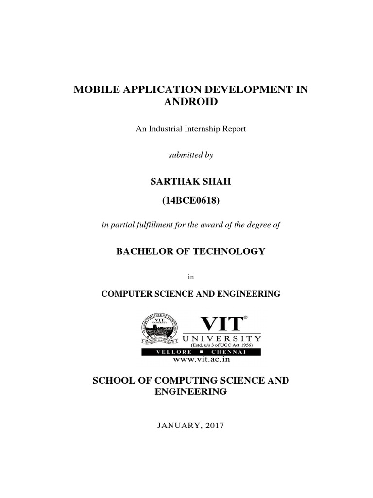 Sarthak Shah Internship Report | PDF | Computer Programming | Mobile App
