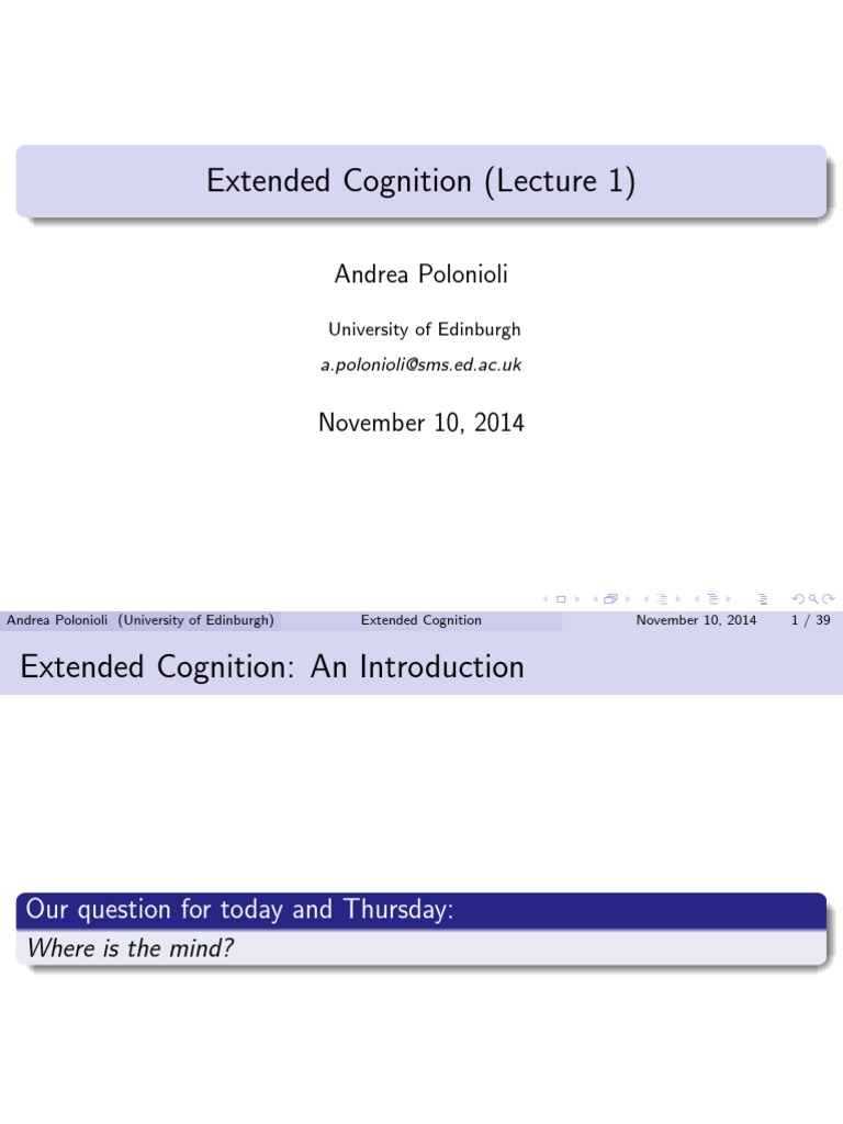 Extended Cognition 2 PDF Argument Mind