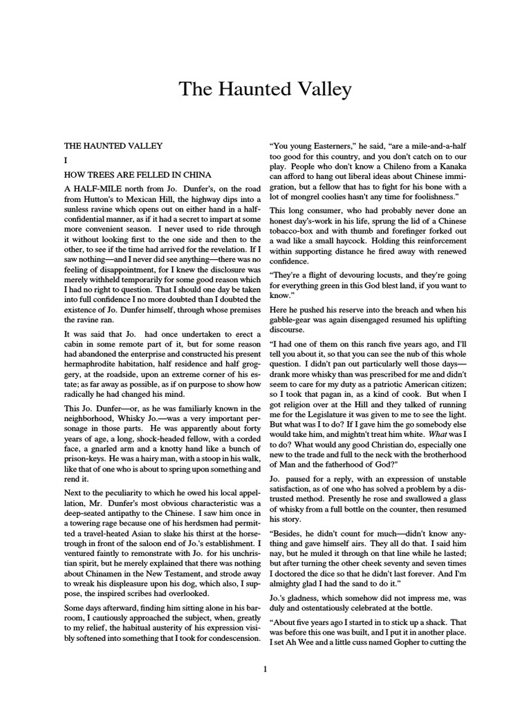 (1871) The Haunted Valley (Ambrose Bierce) PDF
