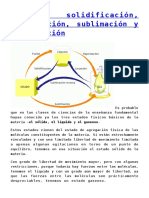 Fusión, Solidificación, Evaporación, Condensación