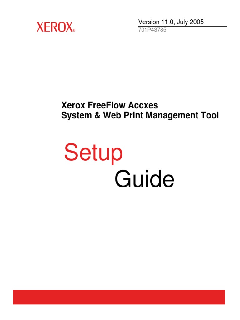 701P43785 FreeFlow Accxes System and PMT Setup Guide PDF Image