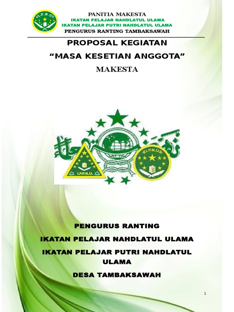 Proposal MAKESTA IPNU IPPNU | PDF