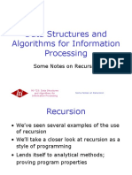 Data Structures and Algorithms For Information Processing: Some Notes On Recursion