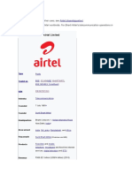 Project of Airtel