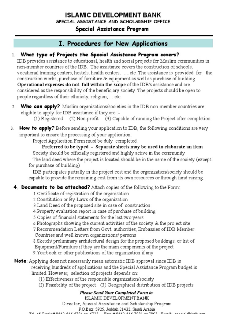 Special Assistance Program Form Economies Business