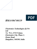 Flextronics Technologies (I) PVT LTD No. 70-A, SVR Fotune, Electronics City, Phase 1, Hosur Road Bangalore, 560100, India