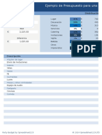 Ejemplo de Presupuesto para Una Fiesta