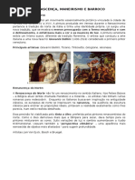 Texto Renascenca Maneirismo e Barroco