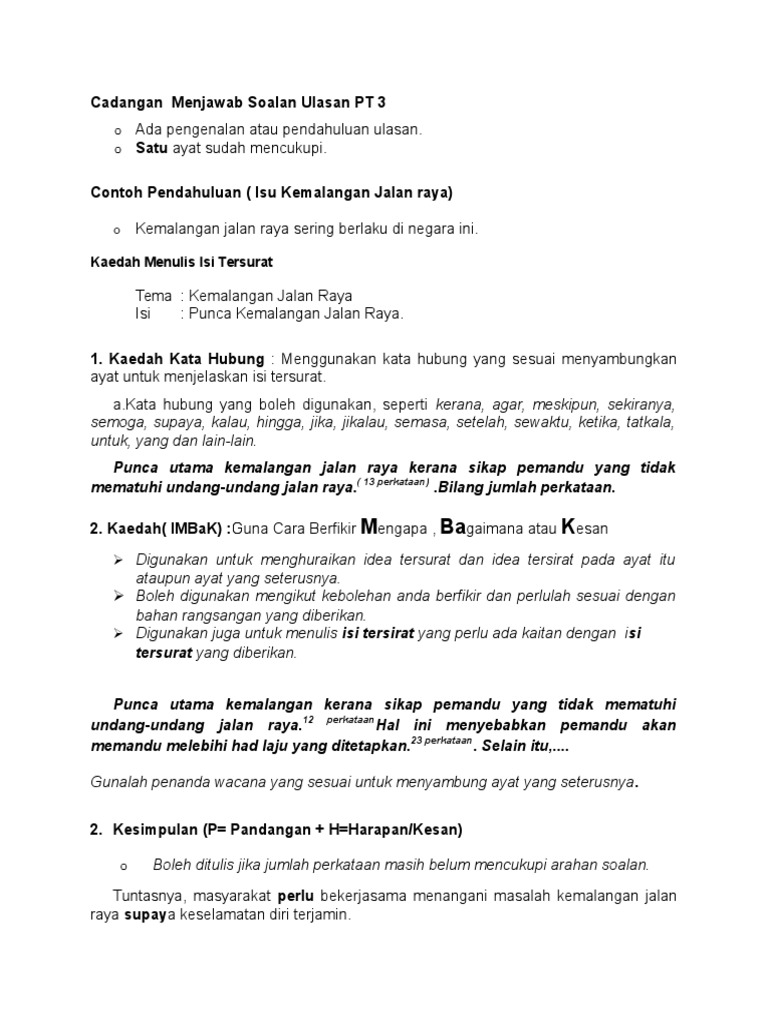 Cadangan Menjawab Soalan Ulasan Pt 3 Pdf