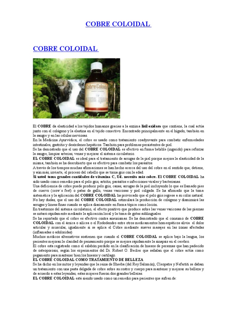 Beneficios del Cobre Coloidal | PDF | Antibióticos | Las bacterias