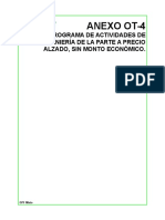 Anexo Ot-4: Programa de Actividades de Ingeniería de La Parte A Precio Alzado, Sin Monto Económico