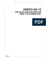 Anexo Ae-12: Tabulador de Salarios de Mano de Obra Y Su Integración