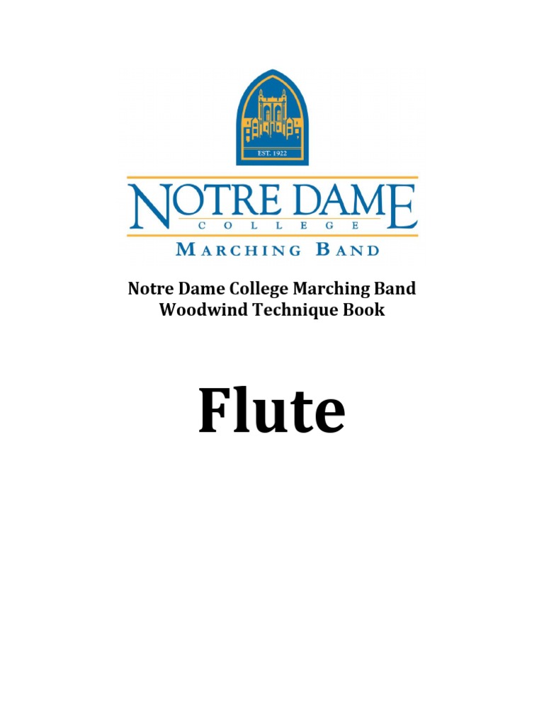 Flute Notre Dame College Marching Band Woodwind Technique Book PDF