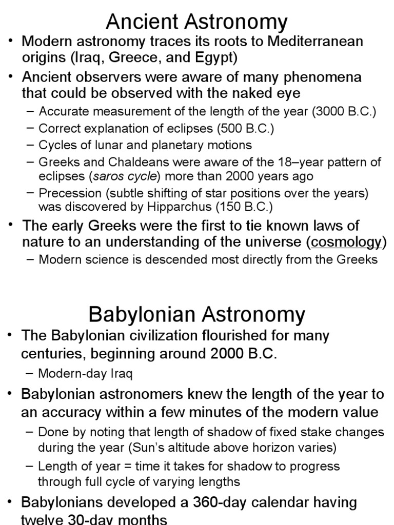 Roots of Astronomy: Ancient to Modern | PDF | Heliocentrism | Galileo ...