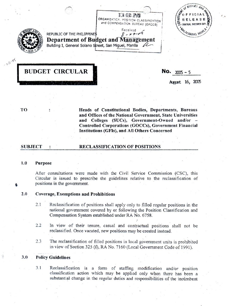 Reclassification In Government Pdf Pdf Employment Government