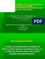 El Nematodo Quiste de La Papa Globodera Sp. en Bolivia y Perú (PowerPoint)
