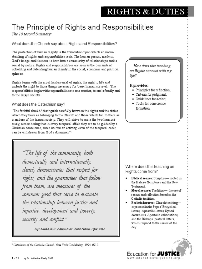 education for justice worksheet on rights and