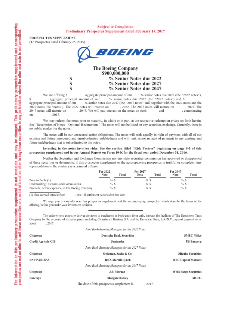 Boeing Prospectus PDF Prospectus (Finance) Securities (Finance)