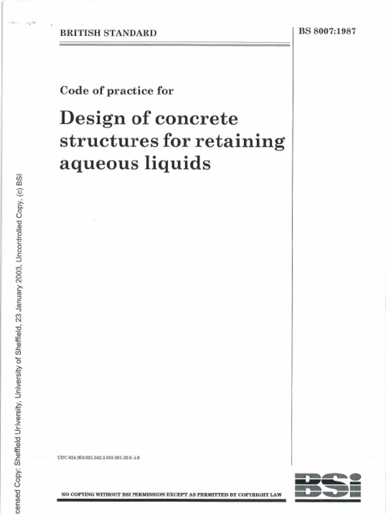 Design of Concrete Structures For Retaining Aqueous Liquids PDF