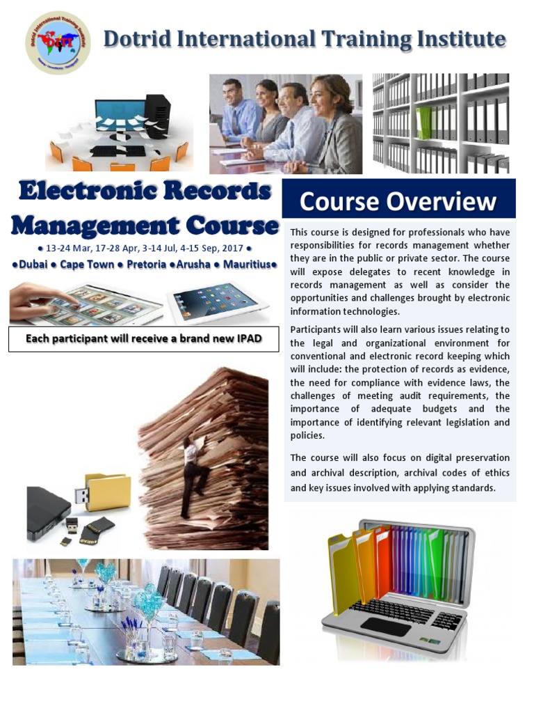 Electronic Records Management Course Cape Town And Dubai 2017 Pdf