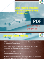 International Pricing Decision Preparation For Export Price Quotation