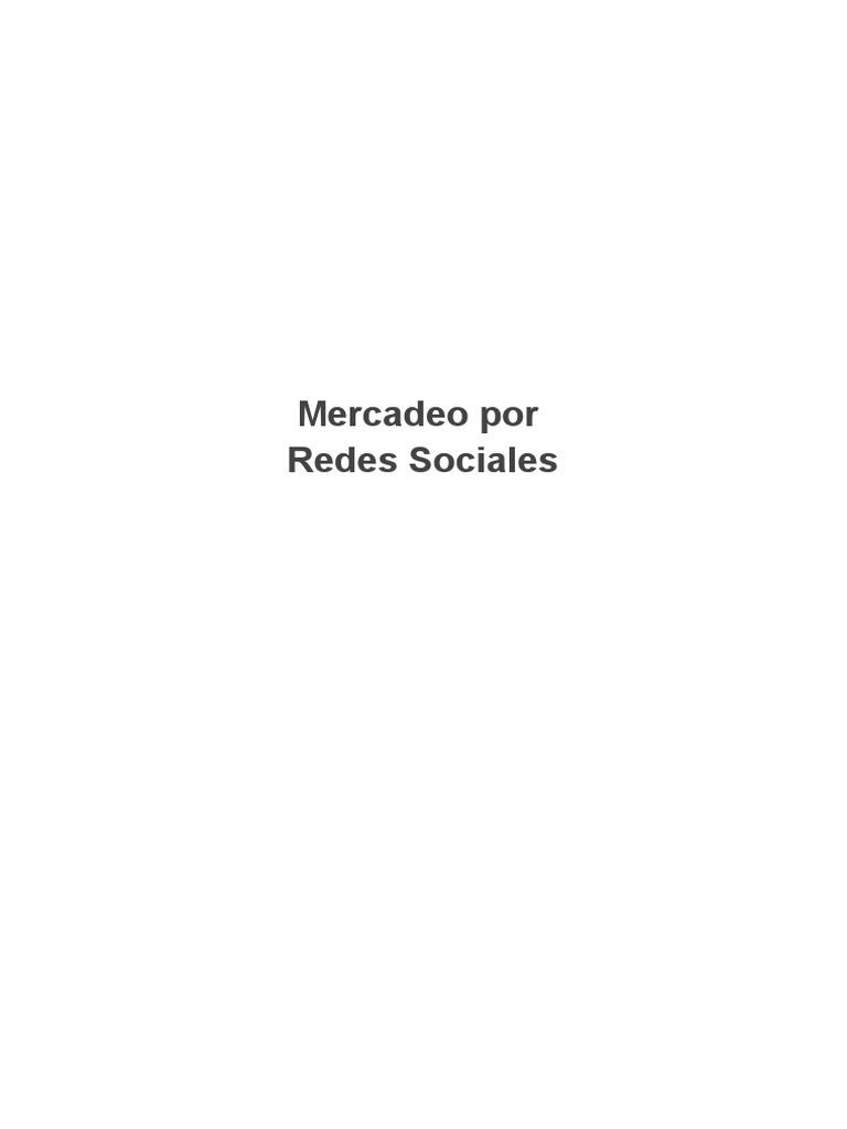 Estrategias de Mercadeo en Redes Sociales | PDF | Servicio de redes ...