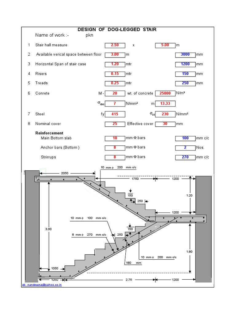 Dog Legged Stair Case Sheet PDF Stairs Mechanical Engineering