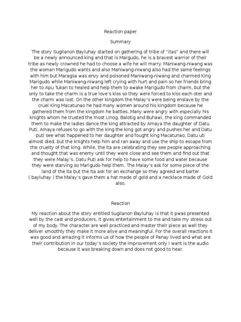 Writing a Response or Reaction Paper, With Examples