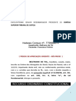 Recurso Ordinario Constitucional Habeas Corpus STF Excesso Prazo Formacao Culpa BC368