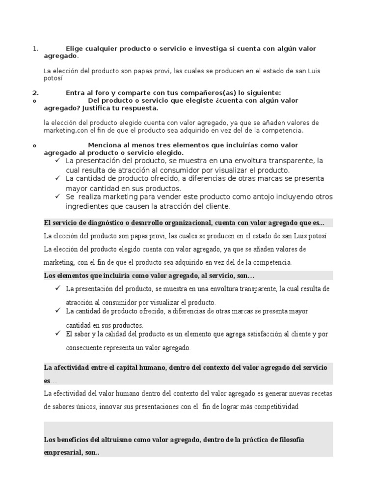 Valor Agregado en Papas Provi de SLP | PDF | Producto (Negocio) | Valor ...