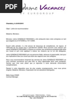 Lettre de Recommandation