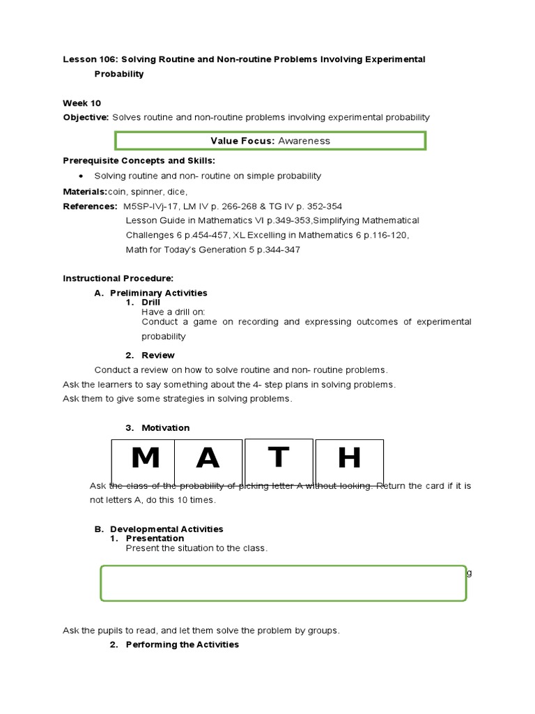 Experimental Probability Problem Solving | PDF | Probability | Teaching ...