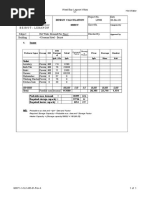 Design Calculation Sheet: Mechanical & Industrial Department