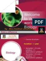Welcome To The World of Biology: Make A Difference