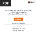 MFR (Managing Financial Resources) Individual Assignment - European LCCs and Easyjet Financial Analysis