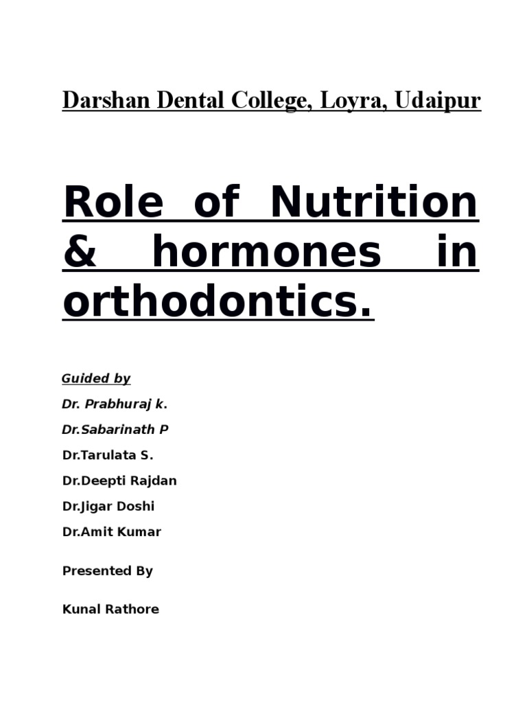 Nutrition in Orthodontics PDF Dietary Fiber Diet & Nutrition