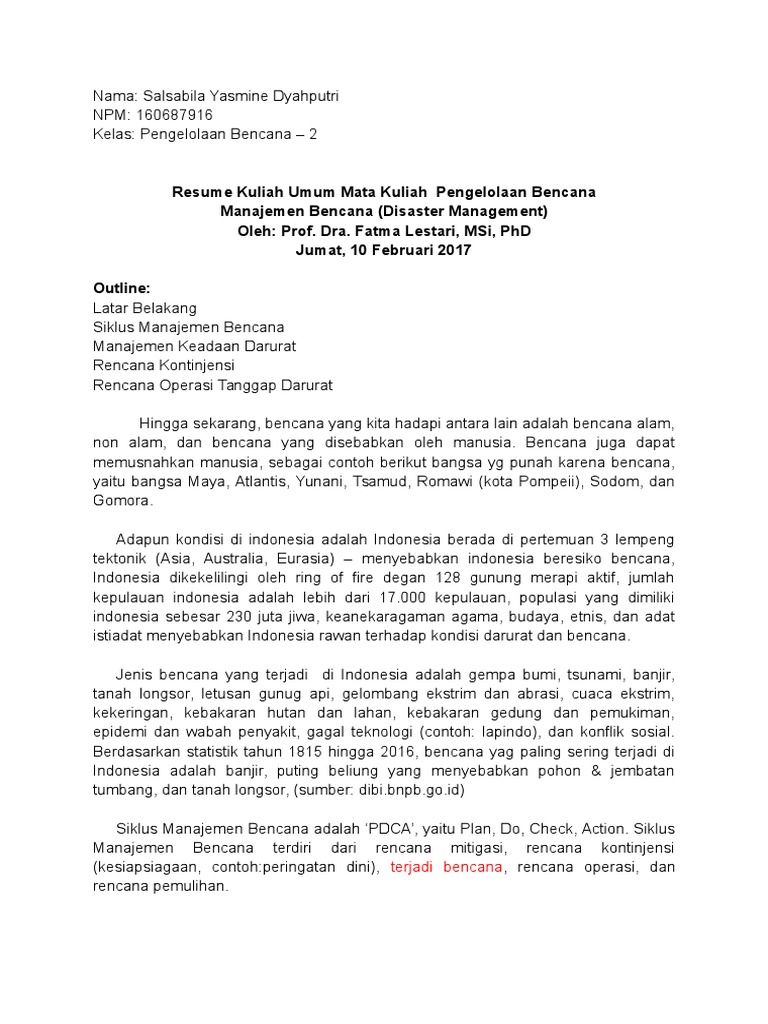 Contoh Resume Kuliah Umum