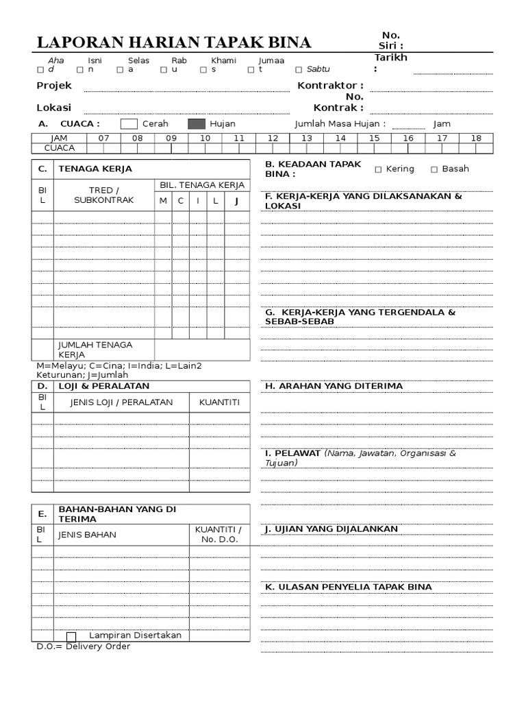 Buku Harian Tapak Bina Docx