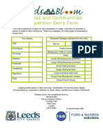 Leeds in Bloom Business Entry Form