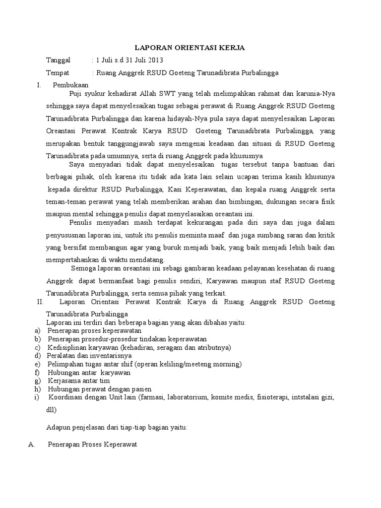 Contoh Orientasi Karyawan Baru