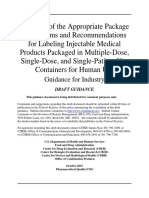 Selection of The Appropriate Package Type Terms and Recommendations For Labeling Injectable Medical Products Packaged in Multiple-Dose, Single-Dose, and Single-Patient-Use Containers For Human Use