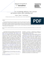 Culture's Influence On Leadership Efficiency: How Personal and National Cultures Affect Leadership Style