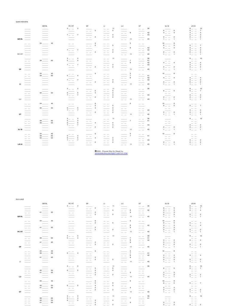 Seasonal Balance I-Ching Acupuncture Chart | PDF | Synchronicité