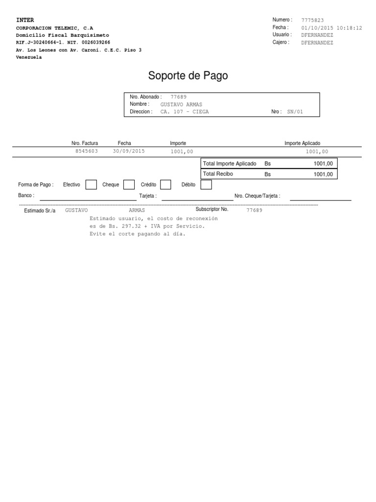 Recibo de Inter Pago Sept 15 PDF | PDF | Tecnología bancaria