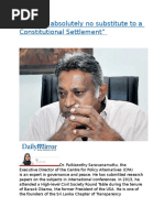 There Is Absolutely No Substitute To A Constitutional Settlement