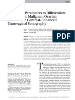 Diagnostic Parameters To Differentiate Benign From Malignant Ovarian Masses With Contrast-Enhanced Transvaginal Sonography